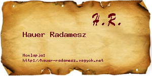 Hauer Radamesz névjegykártya